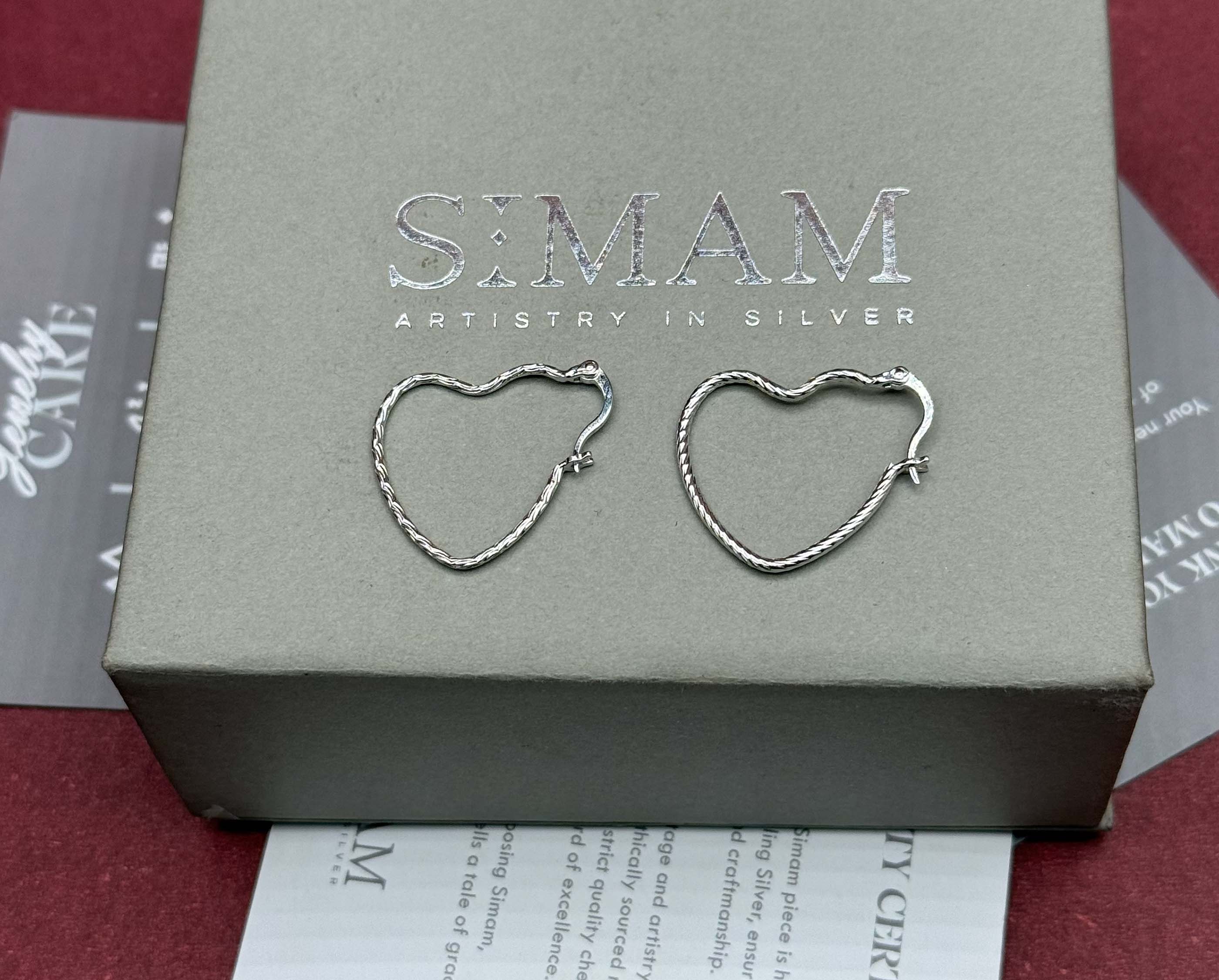 925 Sterling Silver Heart Hoop Earrings, Twisted Heart Earrings, Minimalist Silver Hoops, Romantic Jewelry Gift for Her, Everyday Earrings