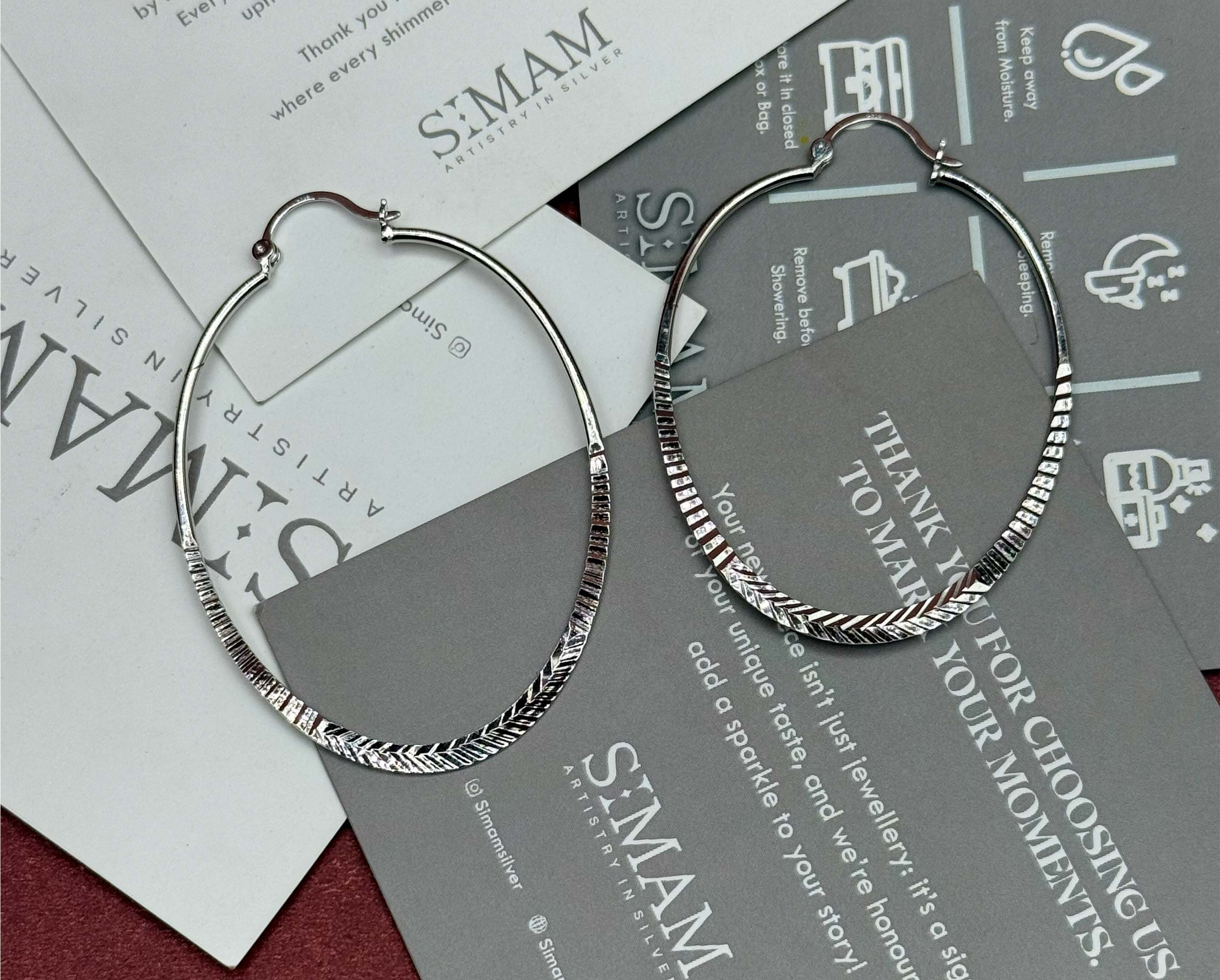Textured Oval Hoop Earrings, Lightweight Sterling Silver Everyday Jewelry