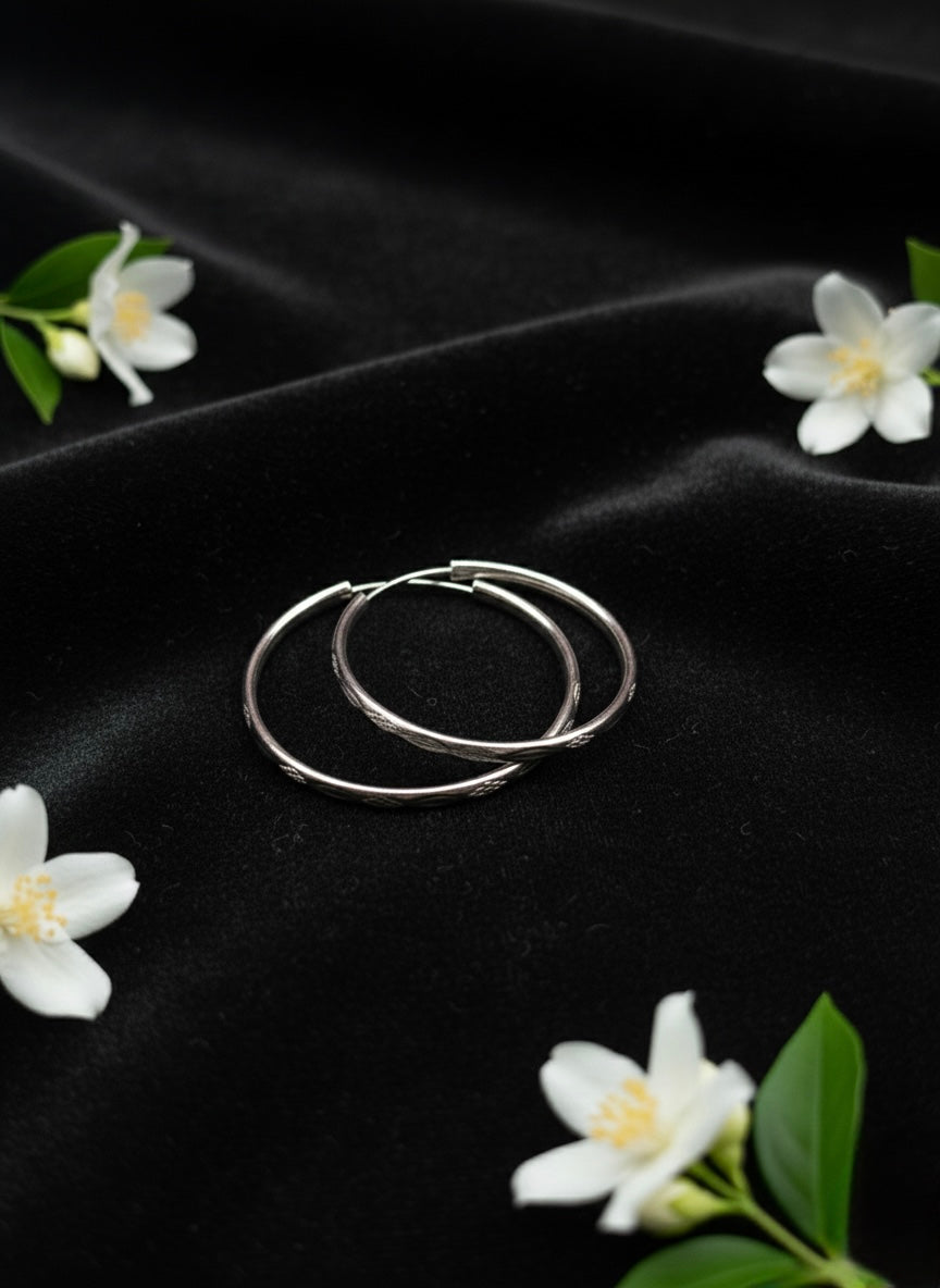 925 Sterling Silver Twisted Hoop Earrings, Textured Silver Hoops, Classic Round Earrings, Minimalist Everyday Jewelry, Gift for Her