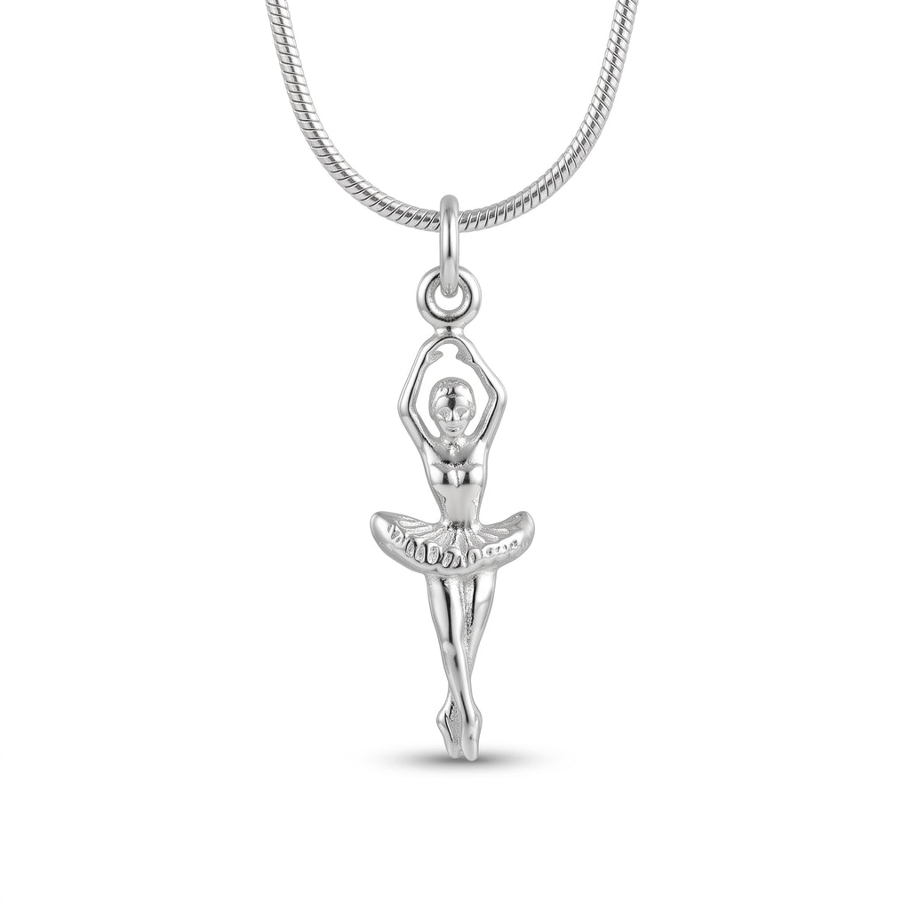 925 Sterling Silver Ballerina Pendant Necklace | Dancer Jewelry Gift | Ballet Lover Necklace | Elegant Dance Pendant |Christmas Gift for Her