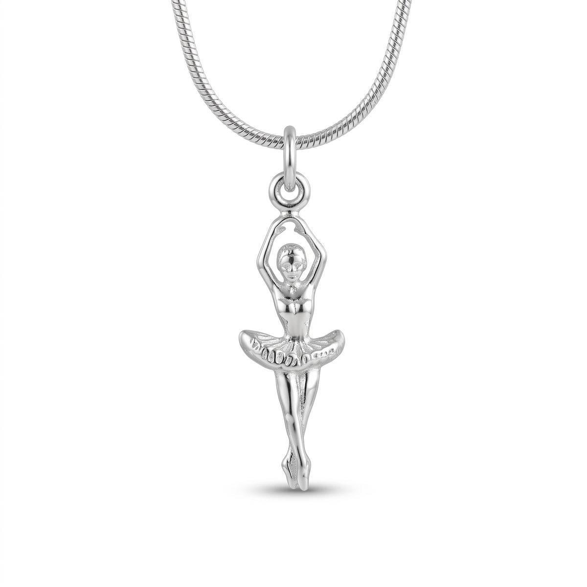 925 Sterling Silver Ballerina Pendant Necklace | Dancer Jewelry Gift | Ballet Lover Necklace | Elegant Dance Pendant |Christmas Gift for Her