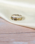 Two-Tone Sterling Silver Spinner Ring | Gold Meditation Fidget Ring