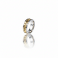 Two-Tone Sterling Silver Spinner Ring | Gold Meditation Fidget Ring