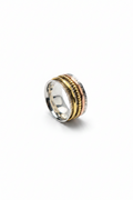 Sterling Silver Spinner Ring | Gold & Rose Tone Fidget Band