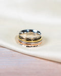 Handmade Sterling Silver Spinner Ring – Mixed Metal Meditation Ring