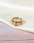 Handmade Sterling Silver Spinner Ring, Copper Brass Meditation Ring, Fidget Jewelry