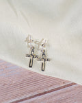 Handcrafted Jesus Cross Dangle Earrings: Christian Religious Jewelry