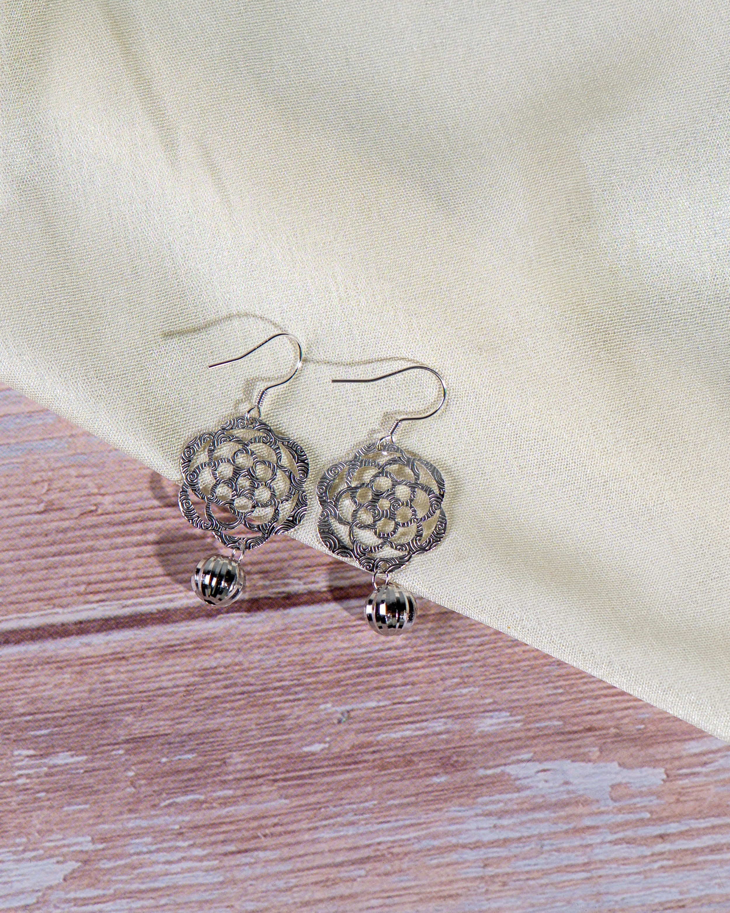 Sterling Silver Filigree Floral Dangle Earrings | Boho Gift