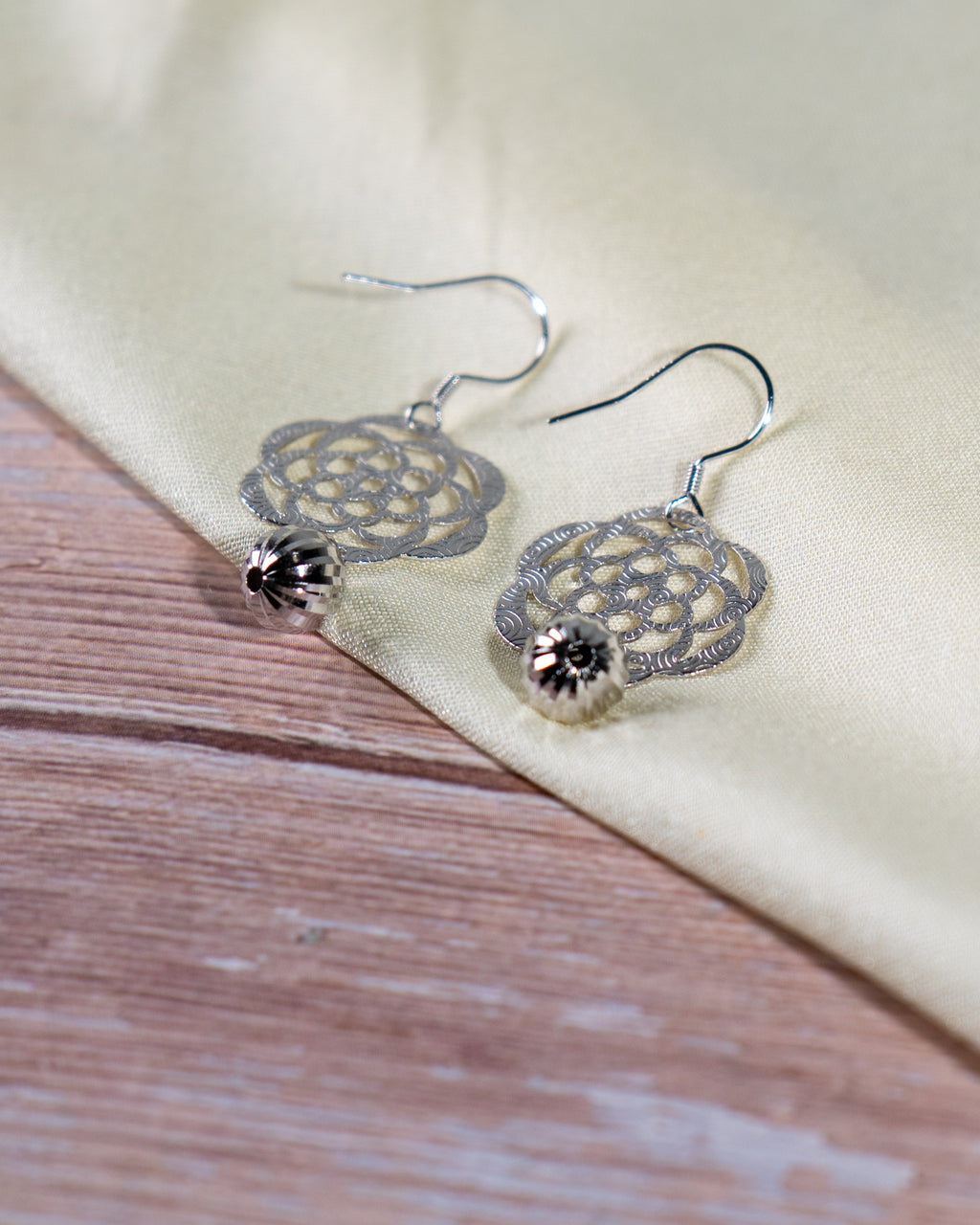 Sterling Silver Filigree Floral Dangle Earrings | Boho Gift