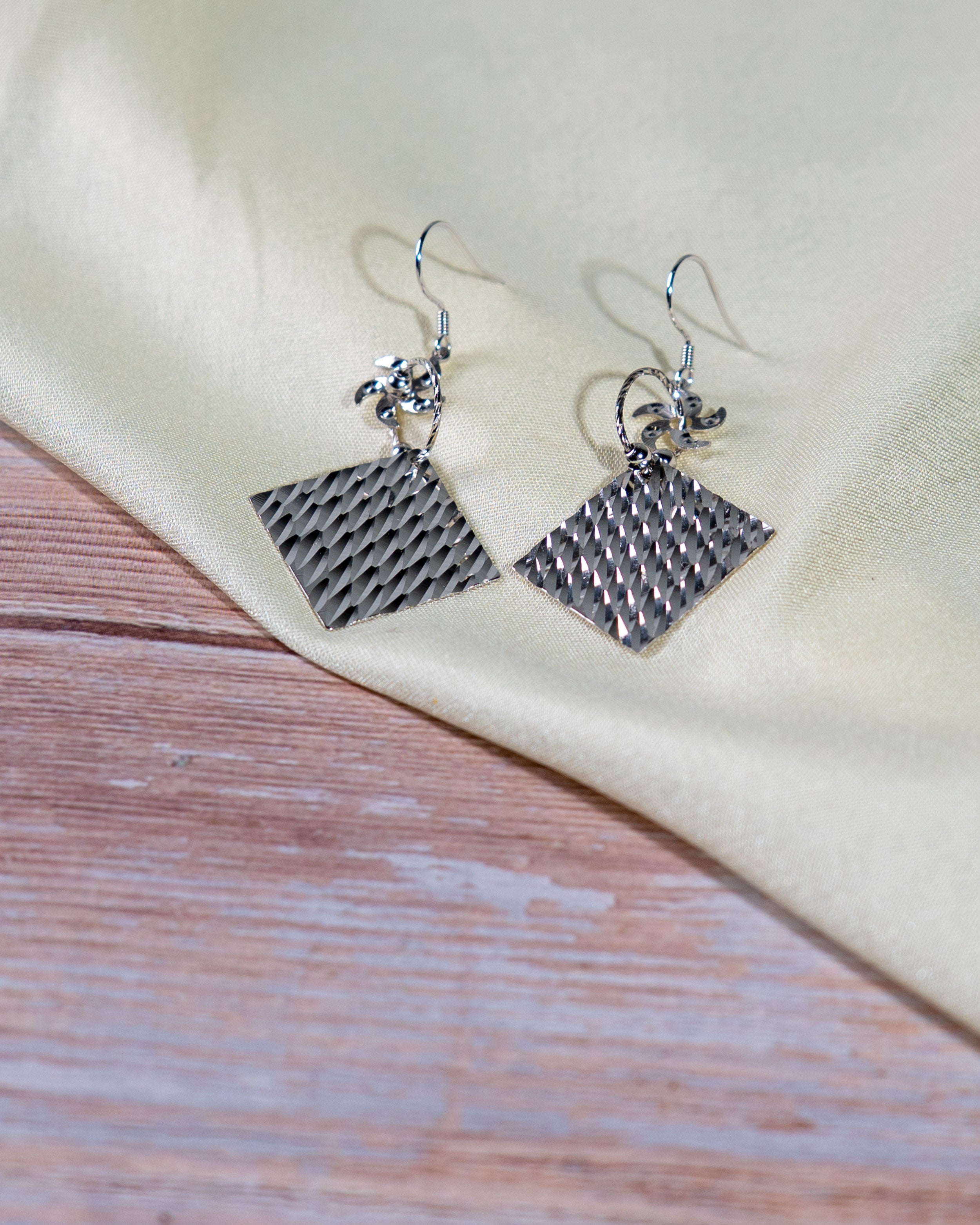 Handmade Silver Dangle Earrings – Lightweight Drop Jewelry for Women, Festive Diwali, Halloween & Christmas Gift