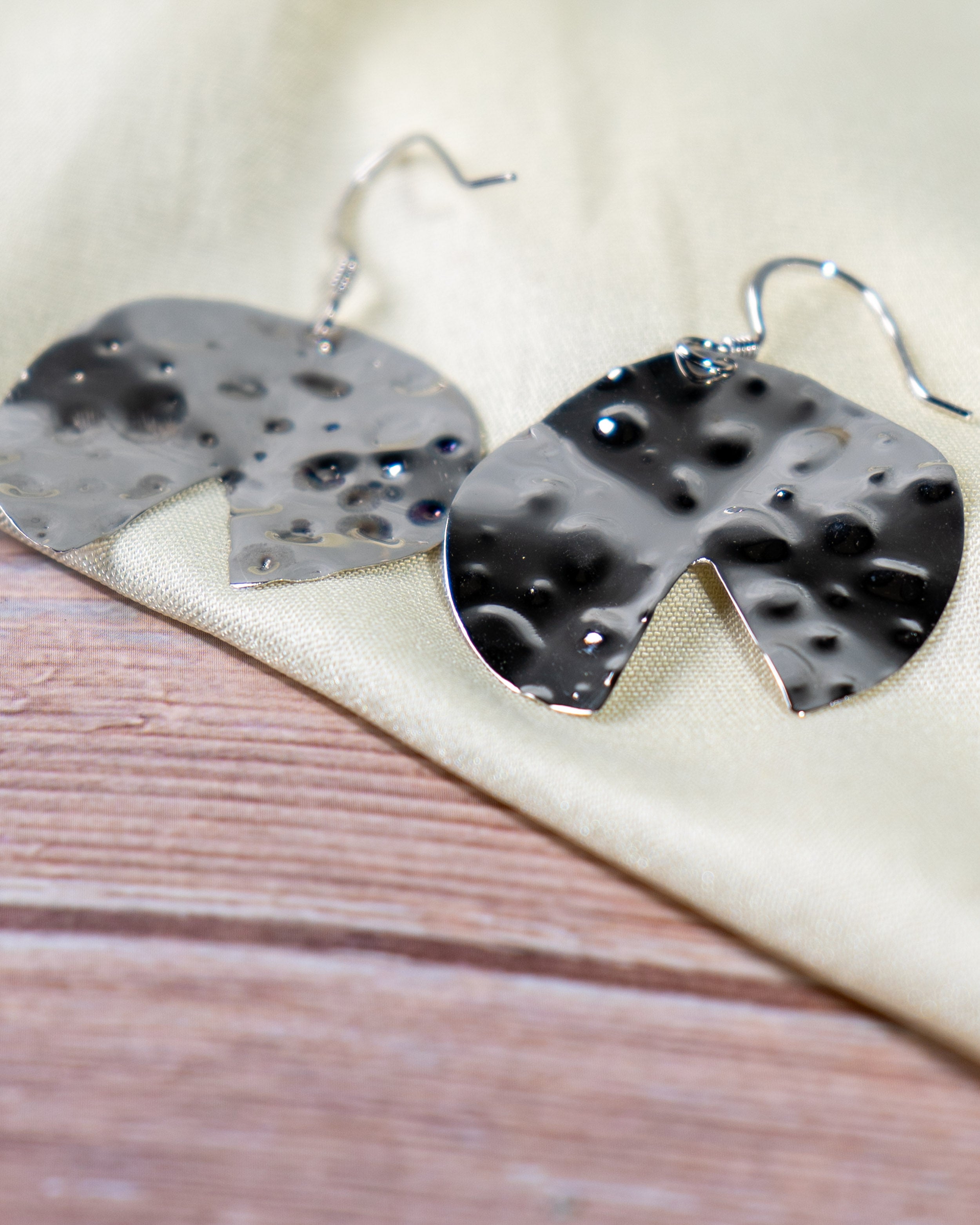 Circle Dangle Earrings | Textured Round Cutout Drop Earrings for Women | Handmade Lightweight Jewelry