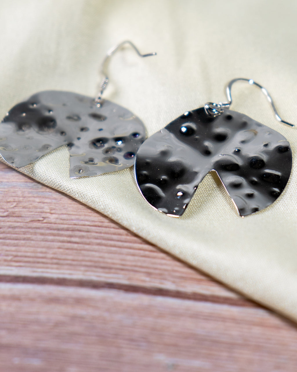 Circle Dangle Earrings | Textured Round Cutout Drop Earrings for Women | Handmade Lightweight Jewelry