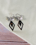 Butterfly Geometric Earrings, 925 Sterling Silver Dangle Earrings, Nature Inspired Jewelry, Cottagecore Accessories