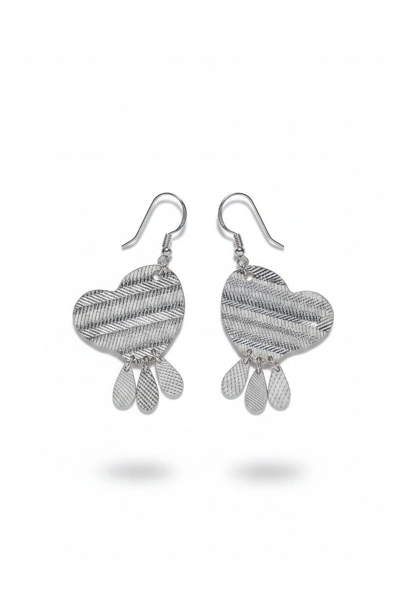 Butterfly Geometric Drop Earrings – Handmade Boho Dangle Jewelry, Lightweight Silver Statement Earrings for Women