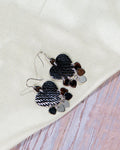 Textured Silver Heart Dangle Earrings: Mixed Metal Romantic Jewelry