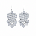 Textured Silver Heart Dangle Earrings: Mixed Metal Romantic Jewelry