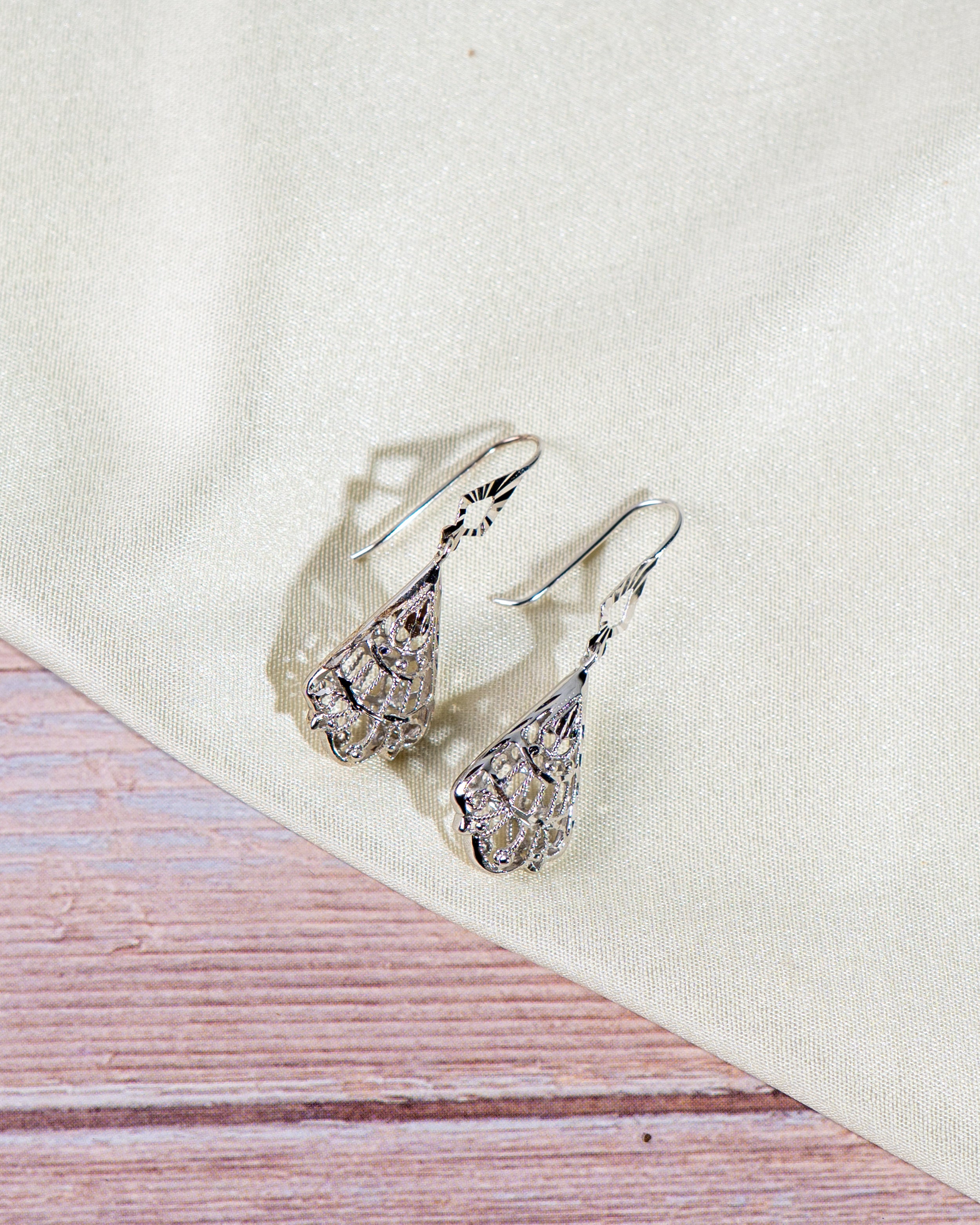Sterling Silver Filigree Dangle Earrings: Elegant Teardrop Boho Jewelry