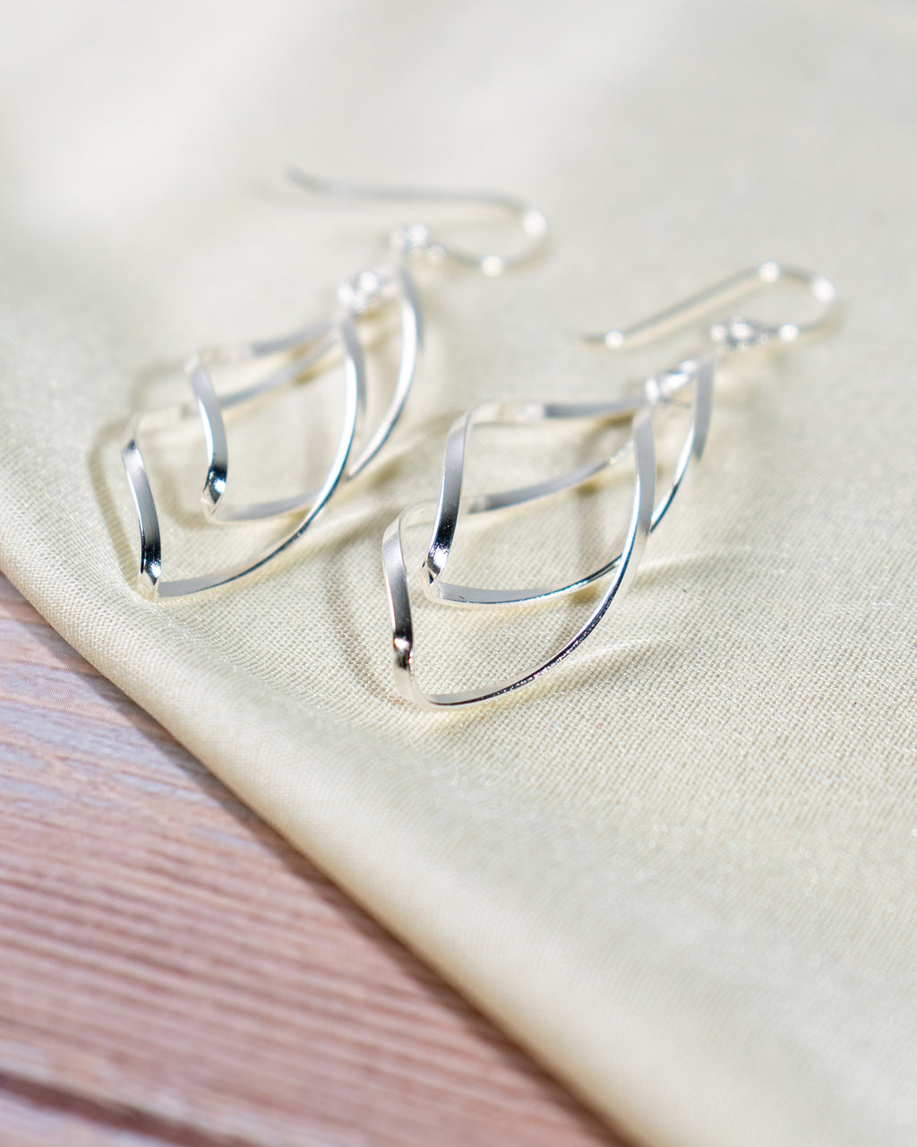 Handmade Sterling Silver Twisted Dangle Earrings | Modern Minimalist Jewelry