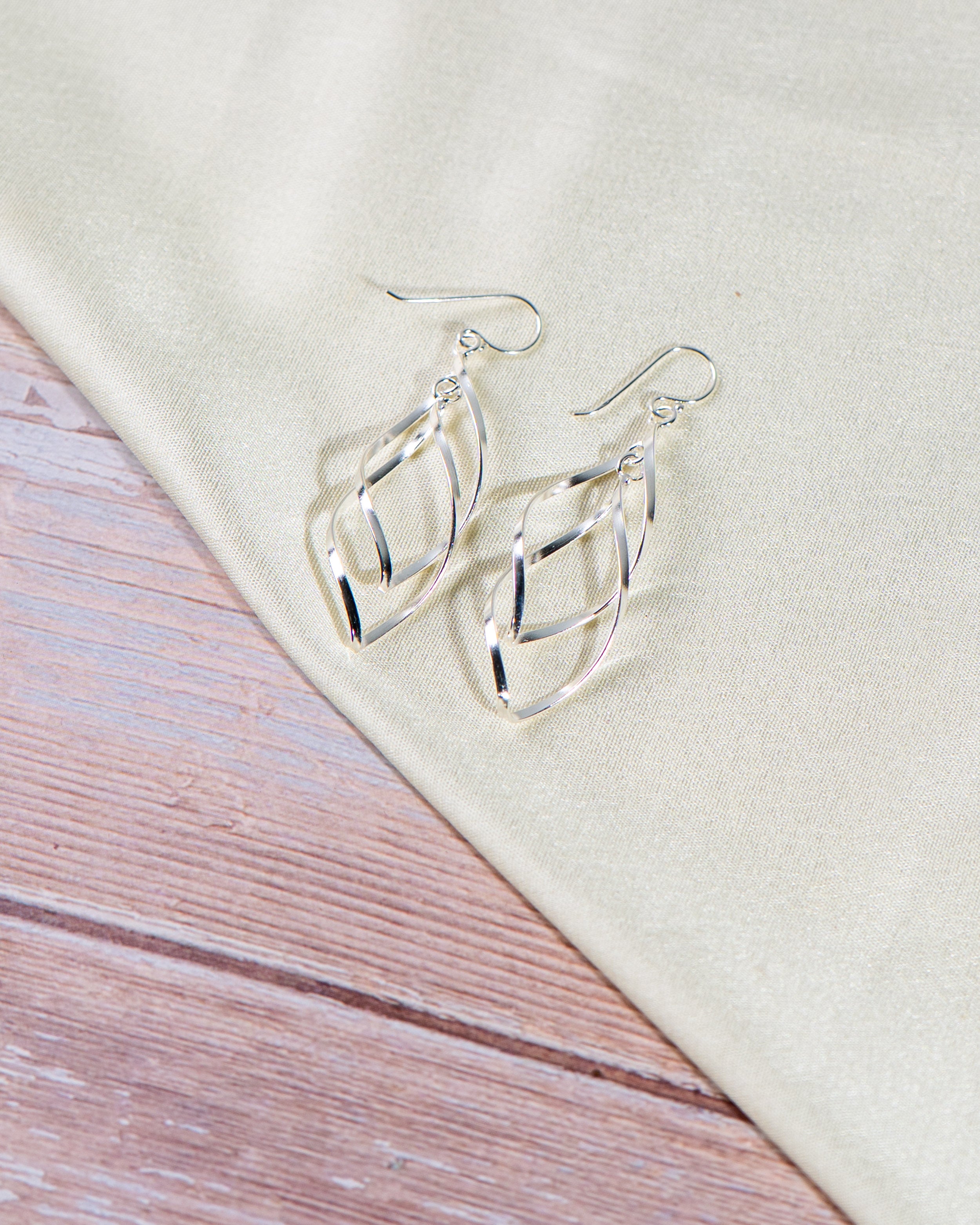 Handmade Sterling Silver Twisted Dangle Earrings | Modern Minimalist Jewelry