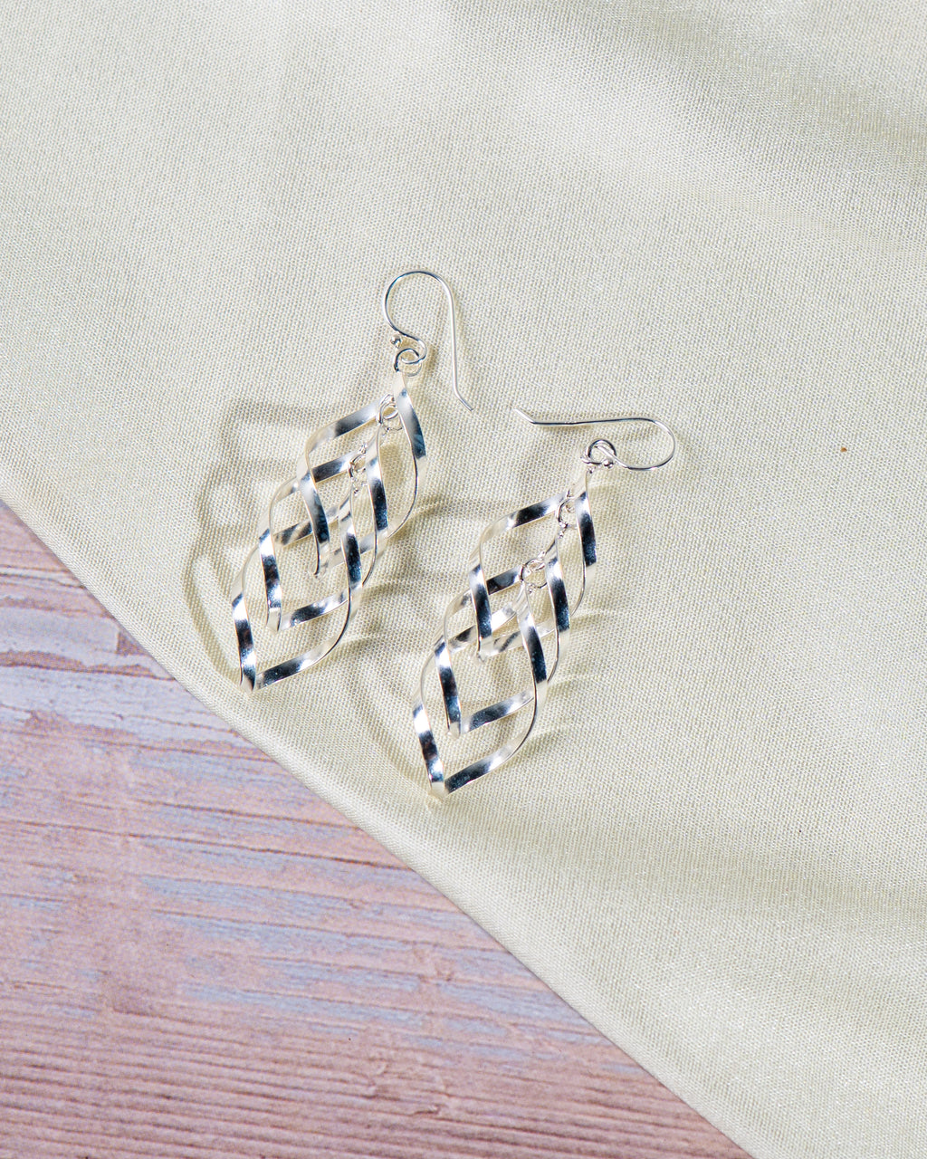 Handmade Sterling Silver Spiral Dangle Earrings | Boho Drop Jewelry