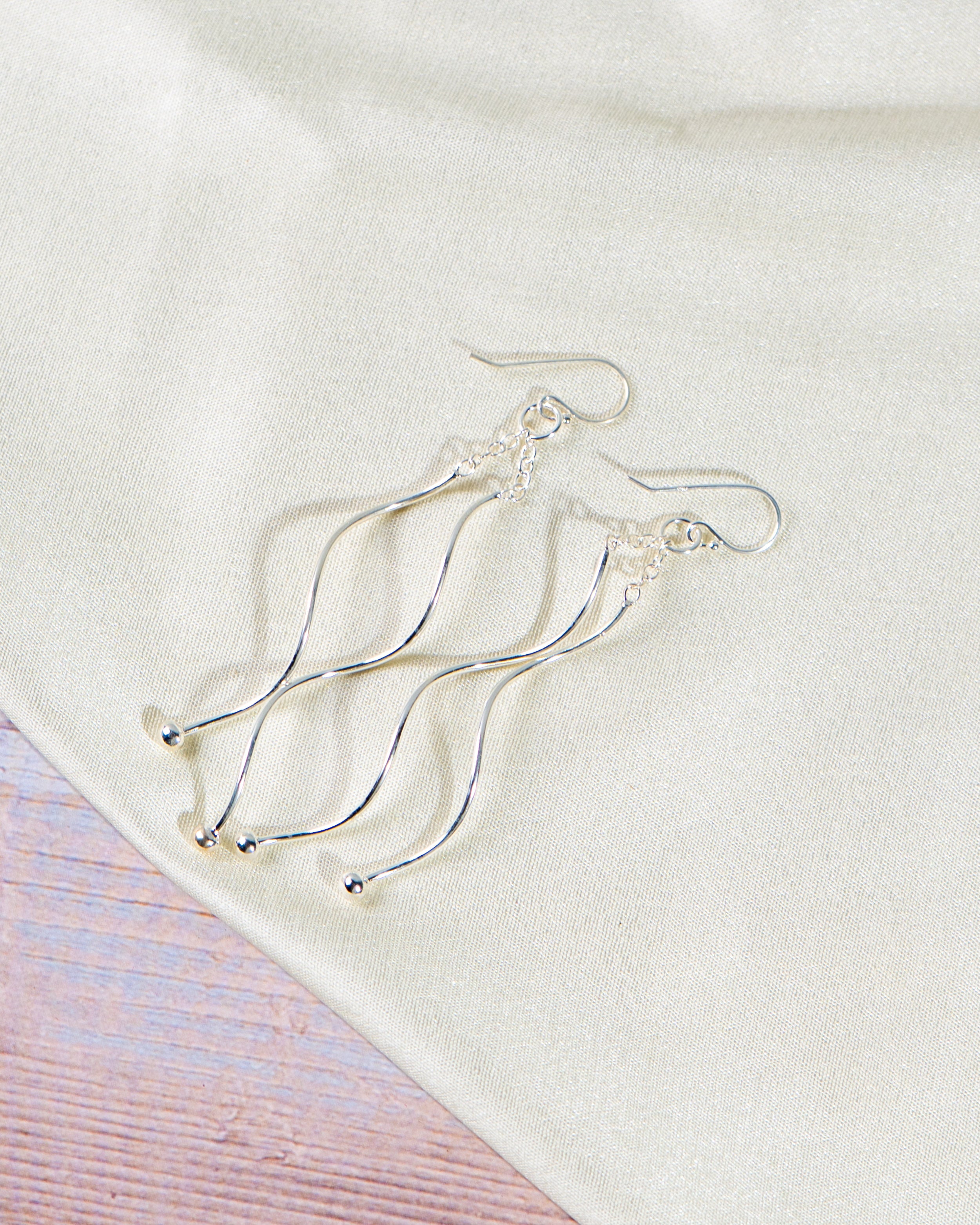 Handmade Sterling Silver Twisted Drop Earrings | Boho Dangle Jewelry