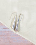 Sterling Silver Cone Drop Earrings, Modern Minimalist Dangle Jewelry