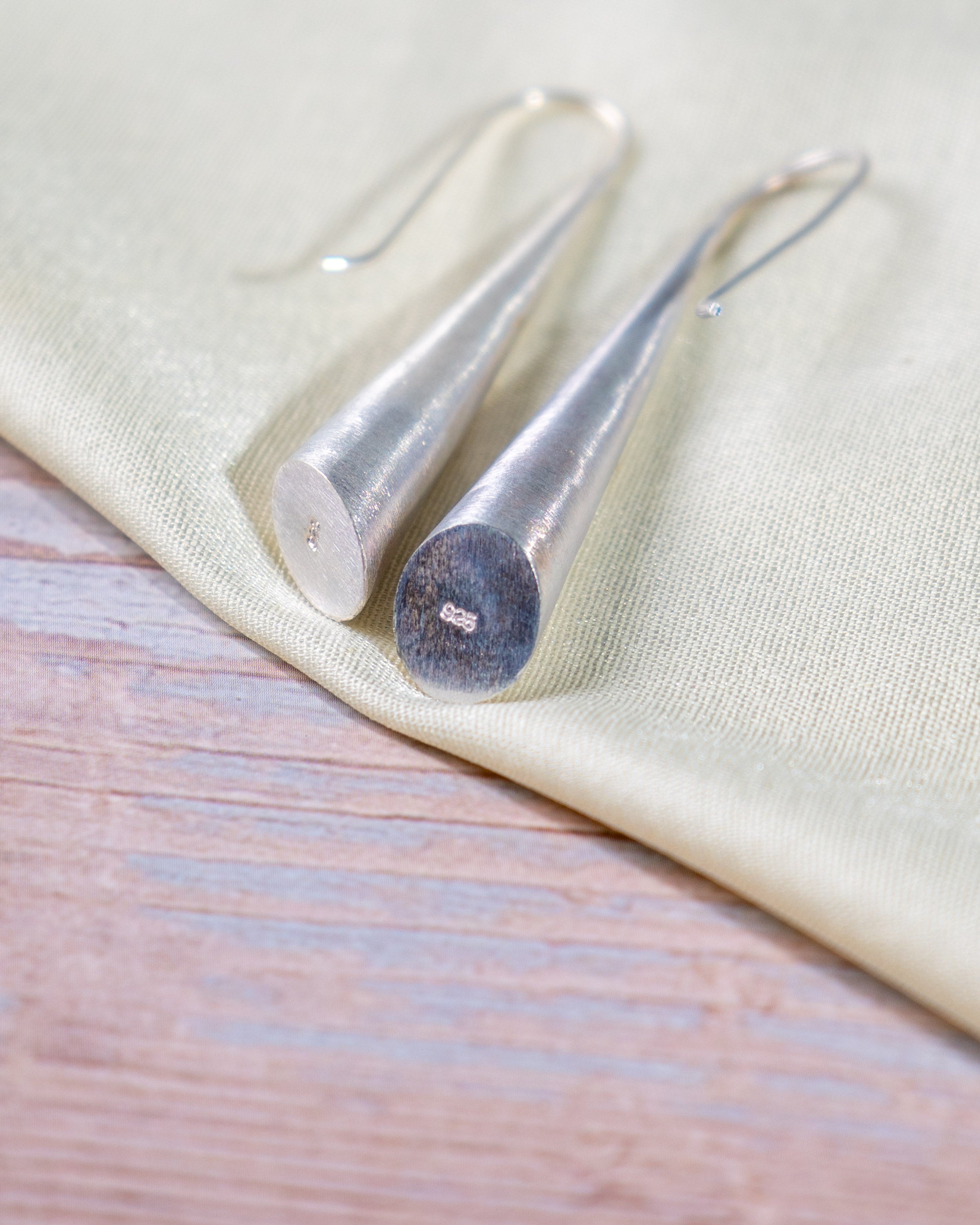 Silver Teardrop Earrings | 925 Sterling Silver Dangle Jewelry with free gift