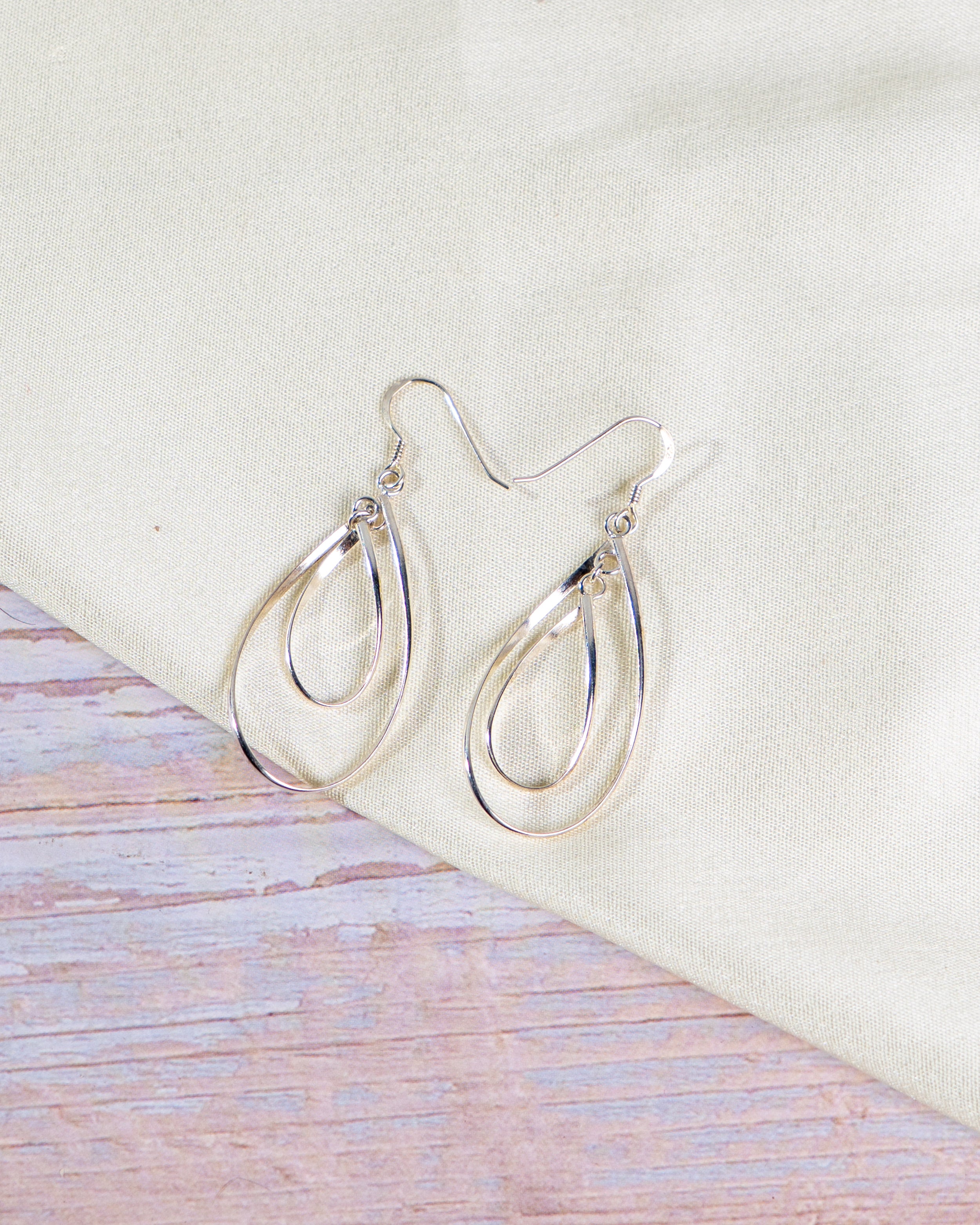 Handmade Sterling Silver Marquise Dangle Earrings | Boho Christmas Jewelry