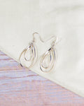 925 Sterling Silver Double Hoop Earrings: Modern Geometric Dangle Jewelry