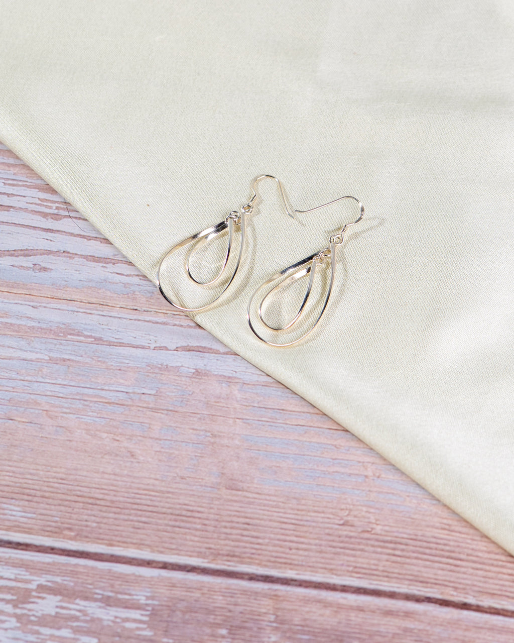 925 Sterling Silver Double Hoop Earrings: Modern Geometric Dangle Jewelry