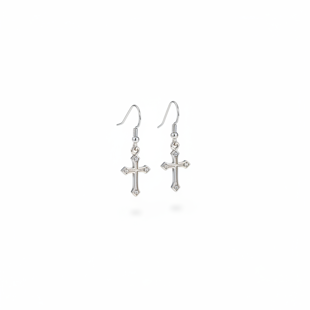 Dainty Cross Dangle Earrings