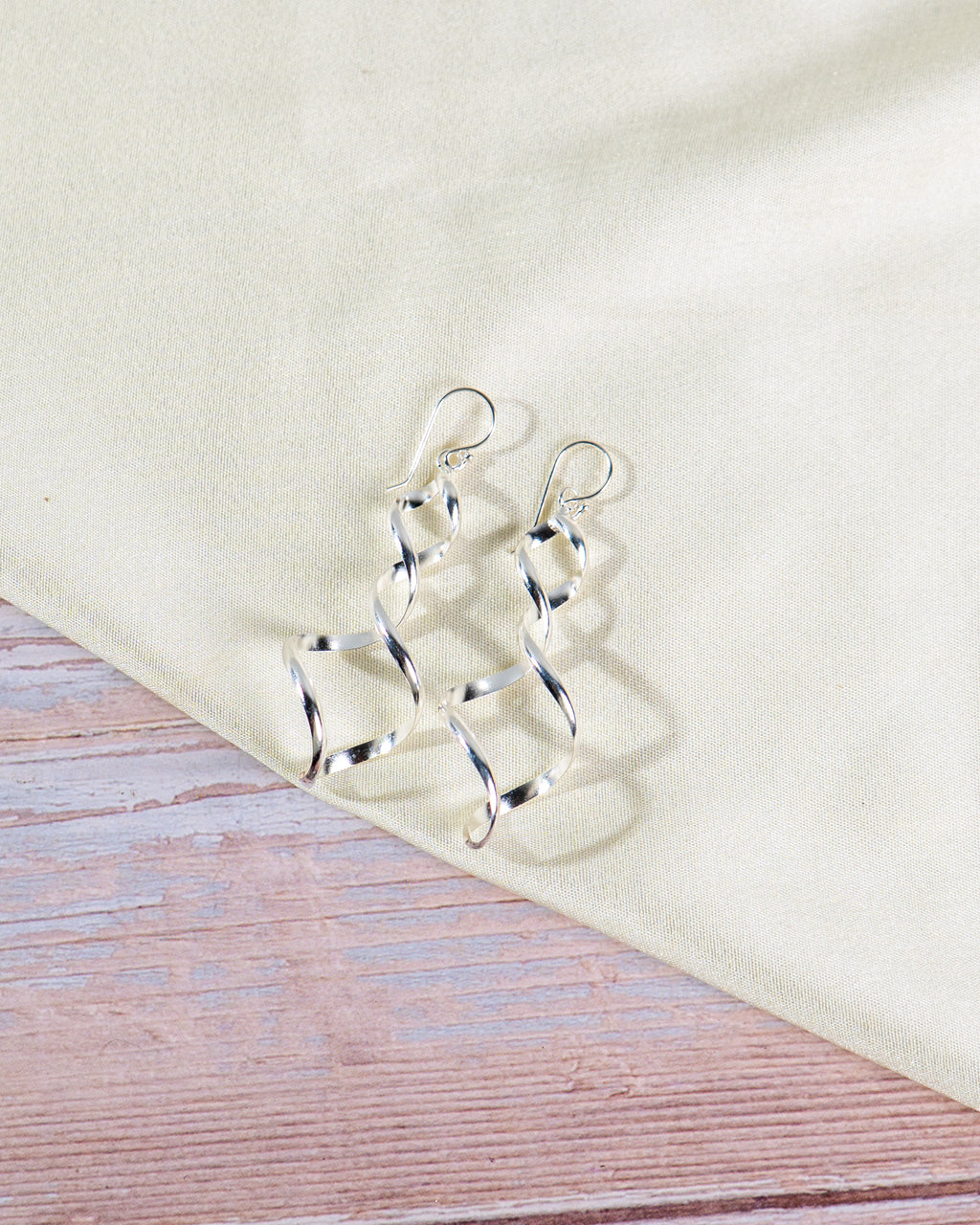 Sterling Silver Abstract Double Curve Dangle Earrings – Modern Sculptural Jewelry