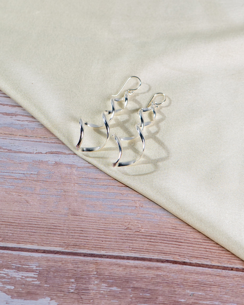 Sterling Silver Abstract Double Curve Dangle Earrings – Modern Sculptural Jewelry