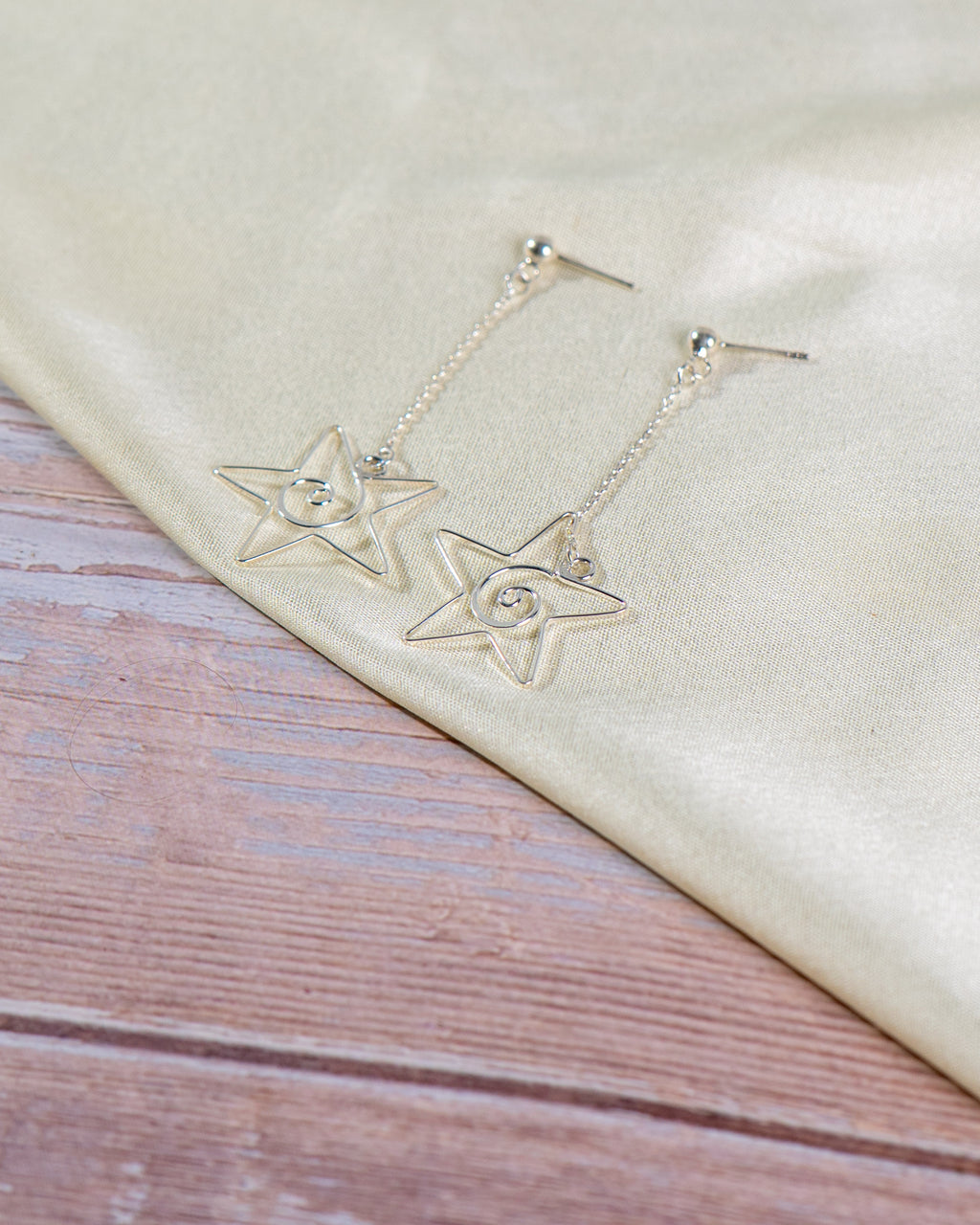 Silver Star Dangle Ear Jacket Earrings | Celestial Christmas Jewelry