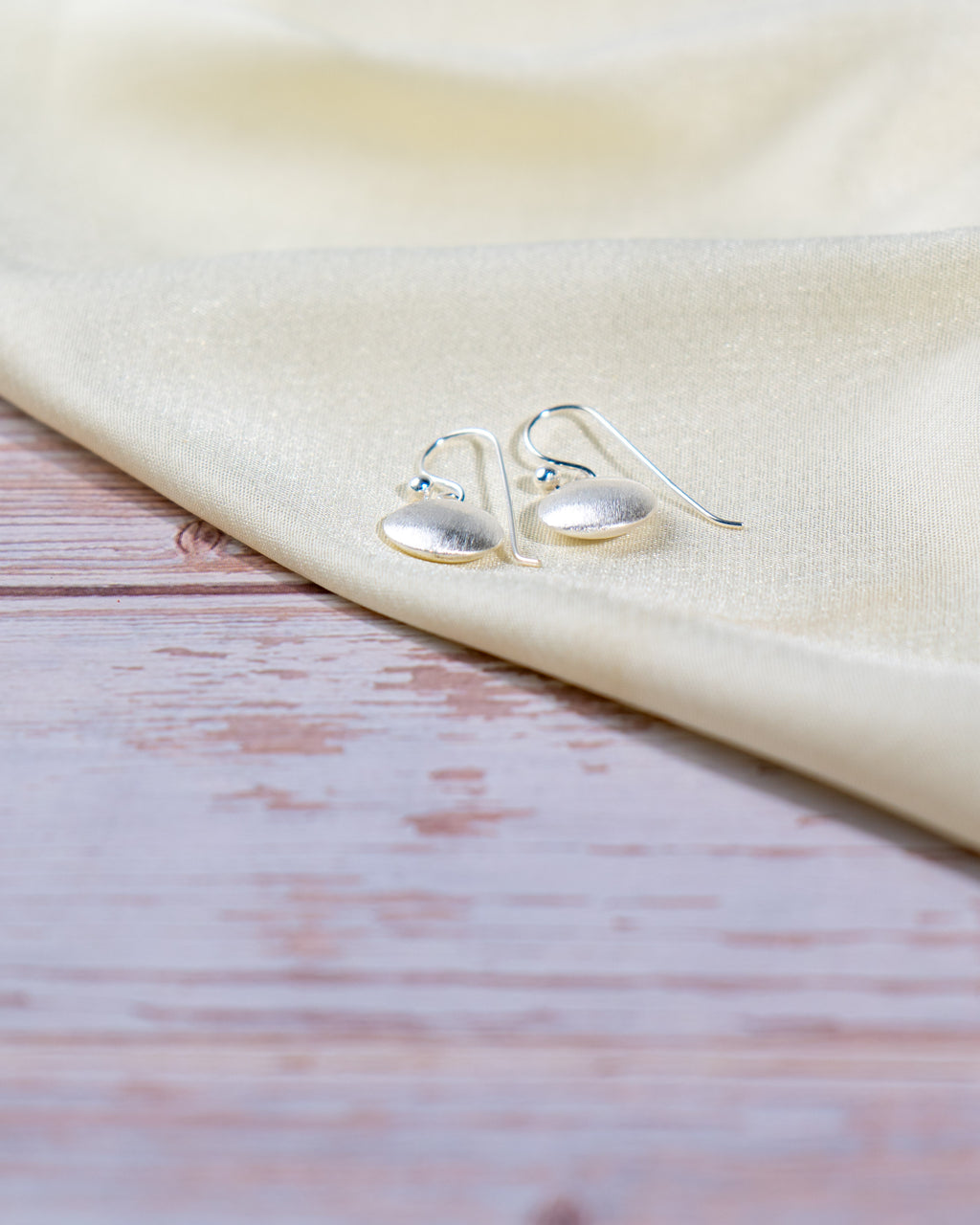 Handmade Sterling Silver Ball Earrings | Matte Finish Dangle Jewelry, with free gift