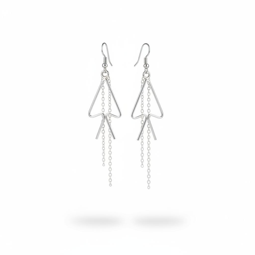 Abstract Geometric Chain Drop Earrings