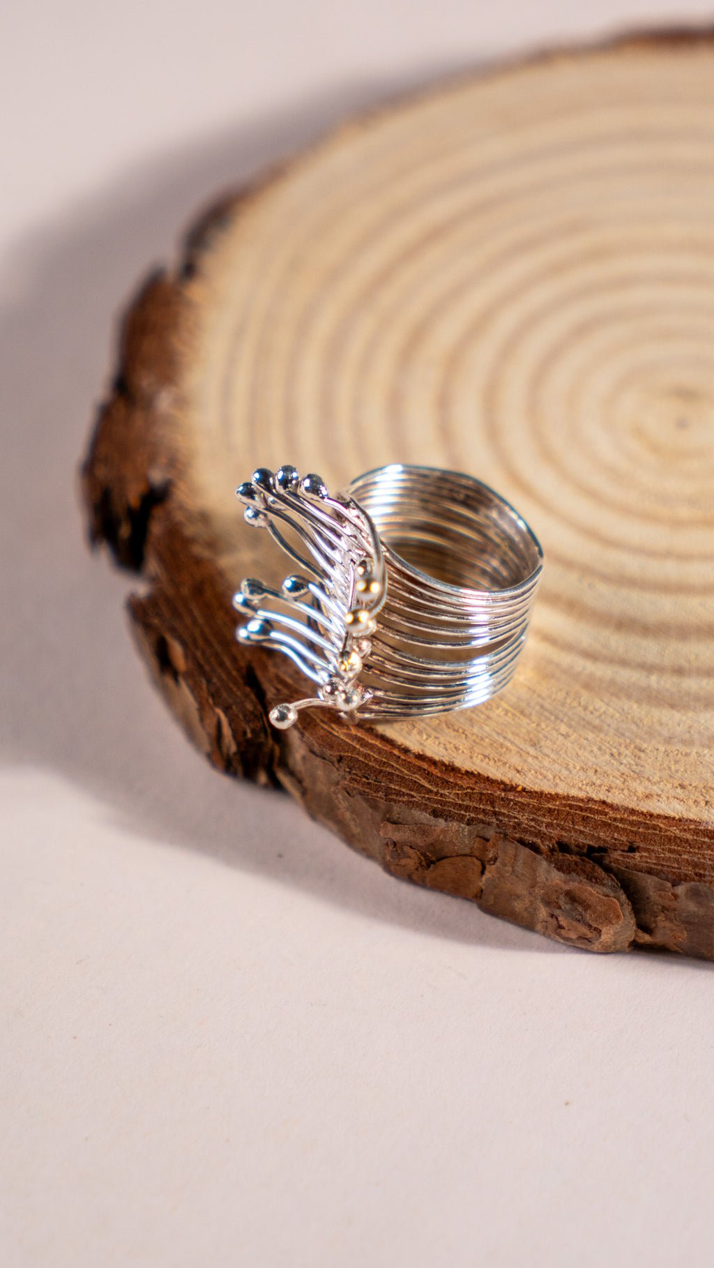 Handmade Silver Crown Ring – Adjustable Boho Jewelry for Women, Sterling Silver Royal Design Ring, Minimalist Crown Ring Gift for Her