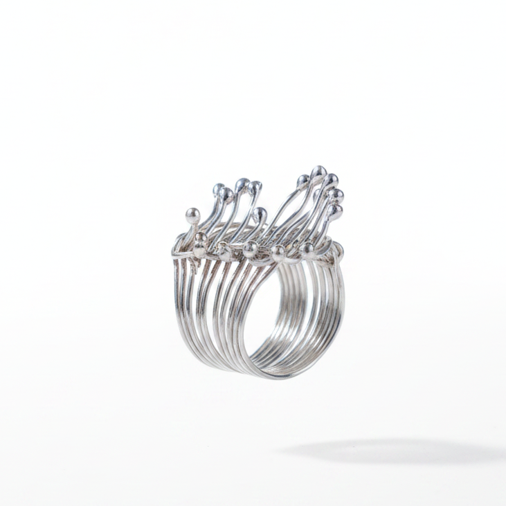Handmade Silver Crown Ring – Adjustable Boho Jewelry for Women, Sterling Silver Royal Design Ring, Minimalist Crown Ring Gift for Her