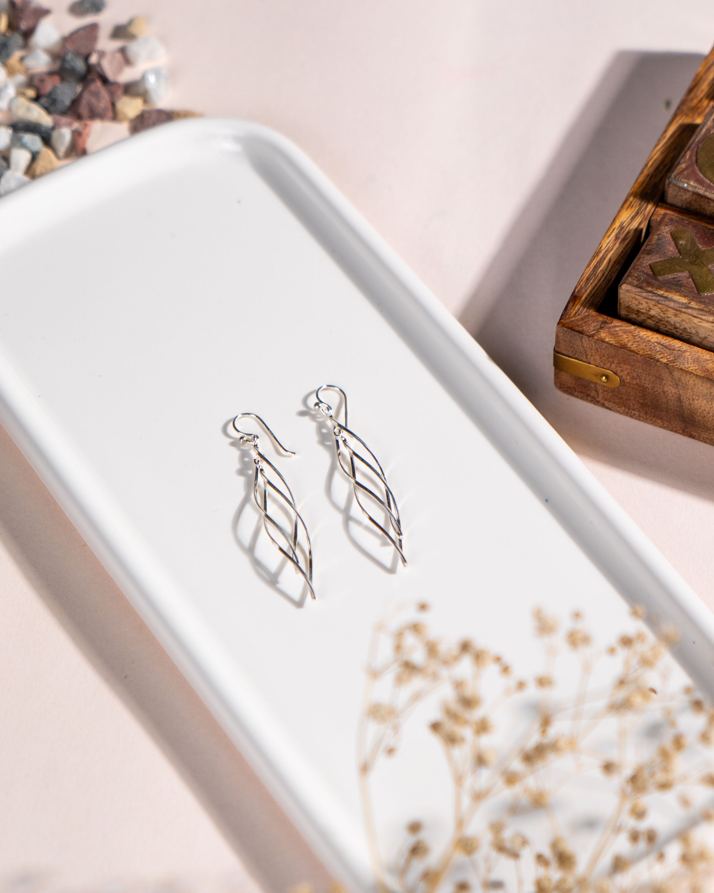 Handmade Sterling Silver Twisted Drop Earrings | Boho Dangle Jewelry