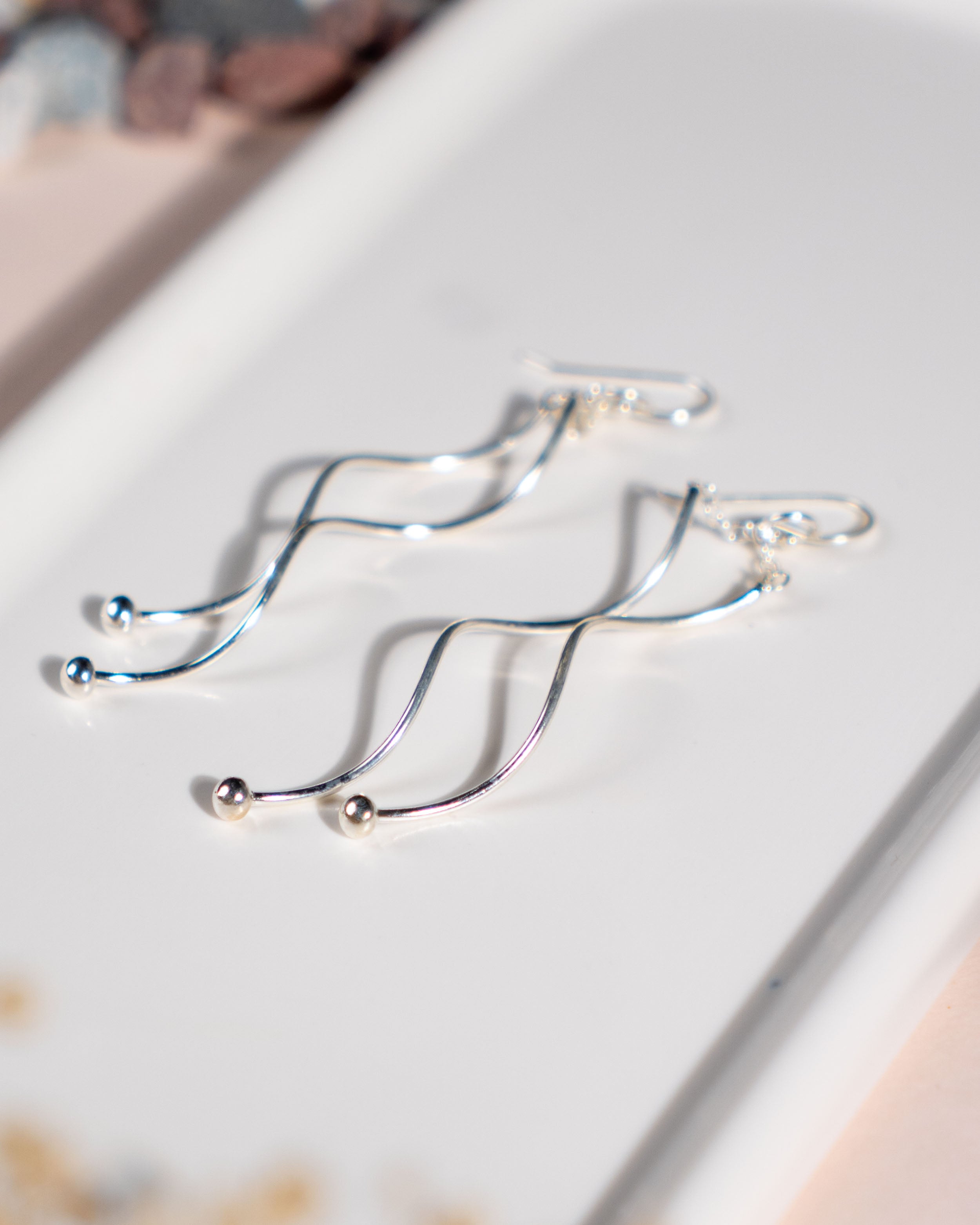 Handmade Sterling Silver Twisted Drop Earrings | Boho Dangle Jewelry