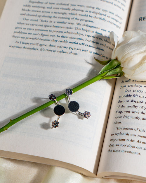 Floral Sterling Silver Ear Cuff | Adjustable Non Pierced Earring
