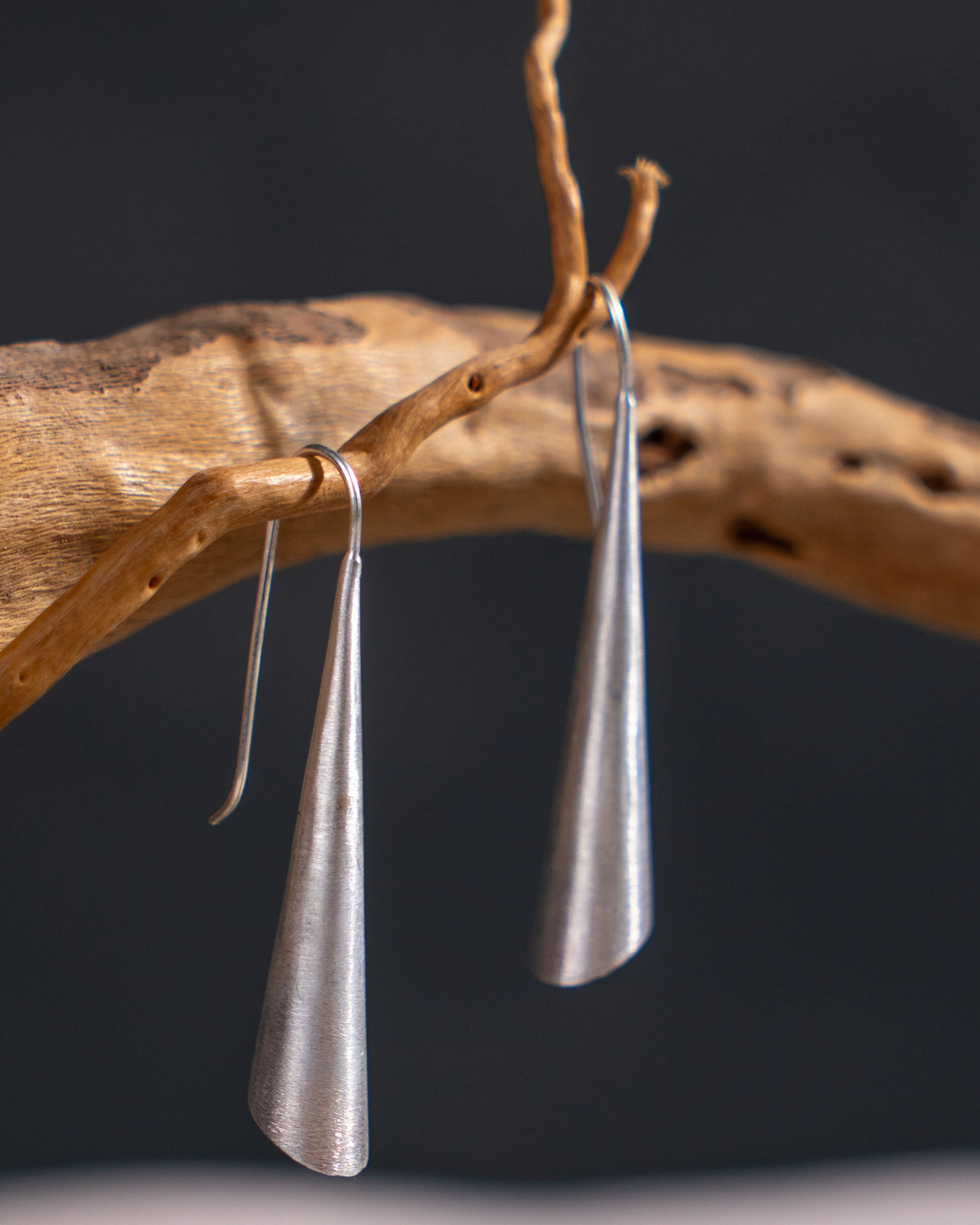 Silver Teardrop Earrings | 925 Sterling Silver Dangle Jewelry with free gift