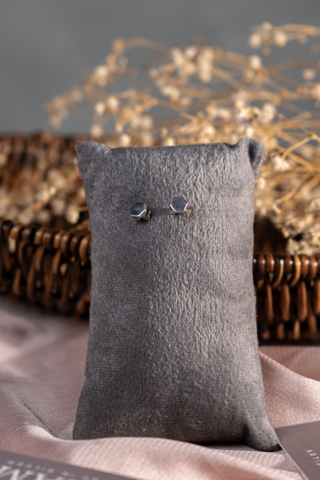 925 Sterling Silver Hexagon Stud Earrings: Minimalist Geometric Everyday Jewelry