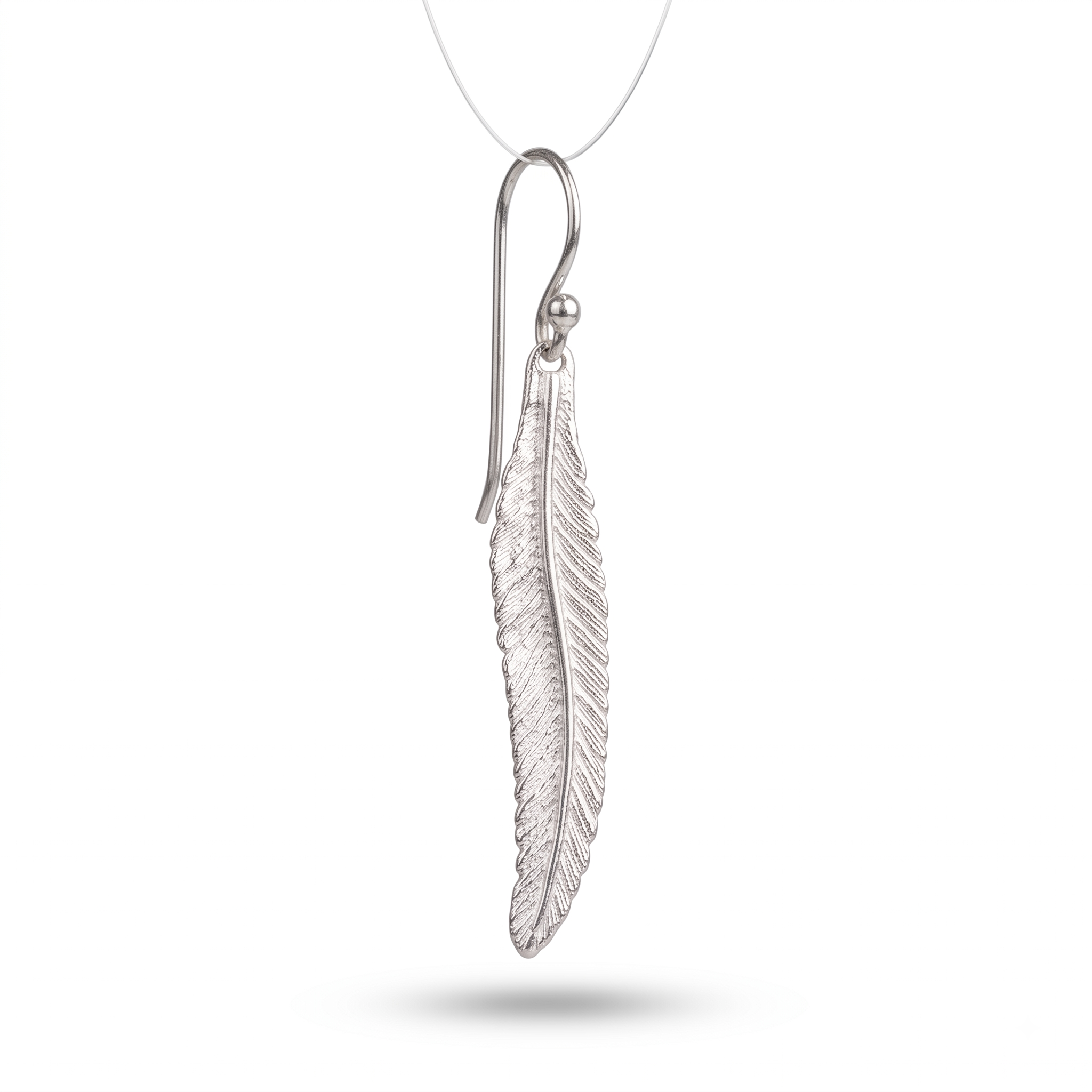 Handmade Silver Feather Earrings, Sterling Silver Dangle Earrings, Boho Gift for Her, Nature Inspired Jewelry, Birthday Gift