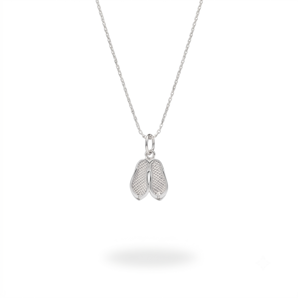 Sterling Silver Shoes Pendant Necklace | Handmade Sneaker Charm