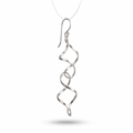 925 Sterling Silver Spiral Dangle Earrings, Twisted Drop Earrings, Modern Minimalist Earrings, Long Silver Statement Earrings, Gift for Her