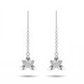 Sterling Silver Floral Drop Earrings, Nature Inspired Dainty Jewelry, Bridesmaid Gift