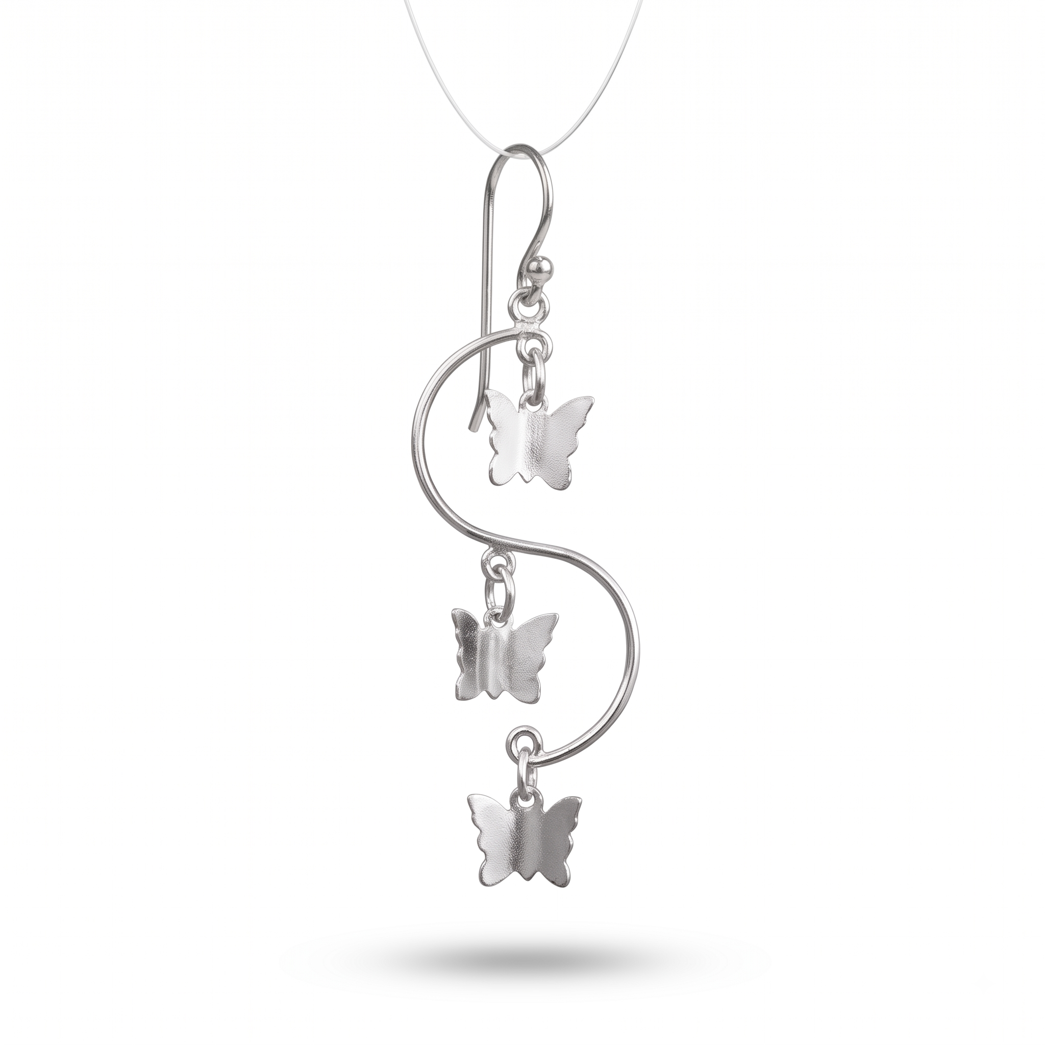 Sterling Silver Butterfly Dangle Earrings – Minimalist Boho Jewelry