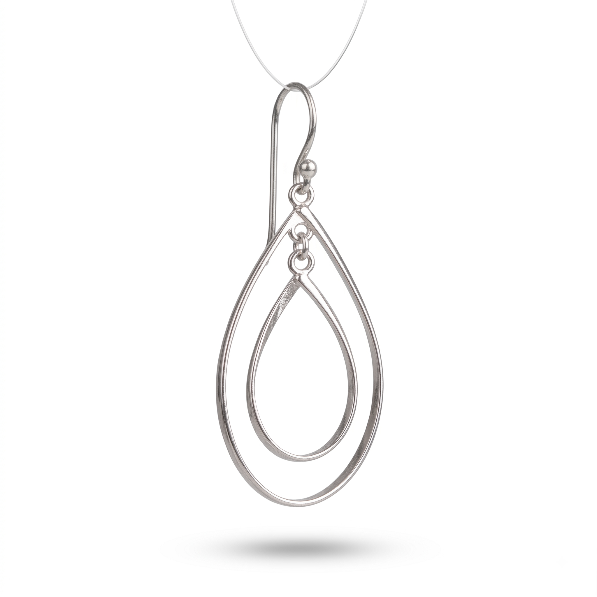 Handmade Sterling Silver Marquise Dangle Earrings | Boho Christmas Jewelry