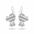 Butterfly Geometric Drop Earrings – Handmade Boho Dangle Jewelry, Lightweight Silver Statement Earrings for Women